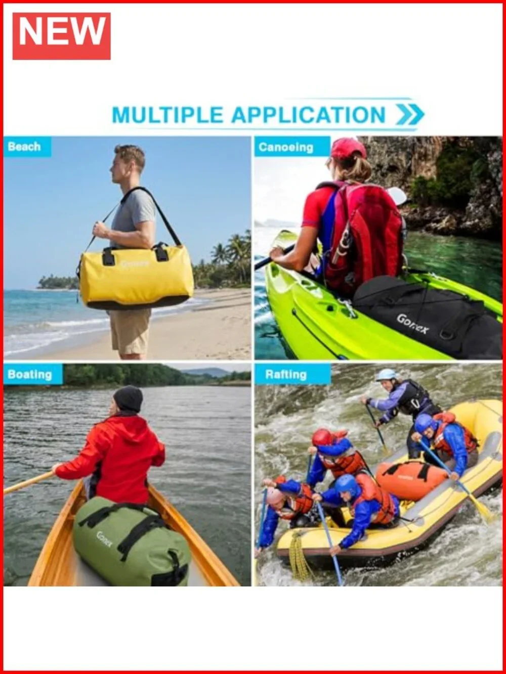 Waterproof Dry Duffel Bag Heavy Duty PVC Durable Straps for Kayaking Boating